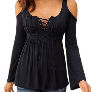 Mooncolor cold shoulder top